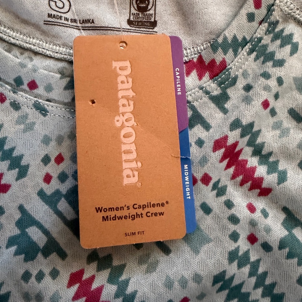 Patagonia Women's Small Capilene Midweight Top Baselayer Icefall Blue Big Sky - Picture 11 of 12